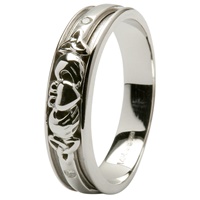 White Gold Claddagh Wedding Ring