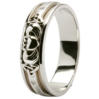 Image for 14kt White Gold Claddagh Wedding Ring