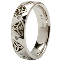 Image for 14kt White Gold Trinity and Diamond Wedding Ring