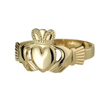 Image for Ladies 10K Puffed Heart Claddagh Ring