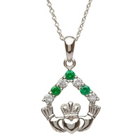 Image for Sterling Silver Claddagh Stone Set Pendant