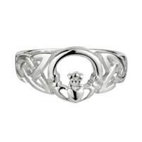 Image for Sterling Silver Trinity Knot Claddagh Ring