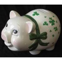 Image for Irish Shamrock Piggy Bank, 2.5"