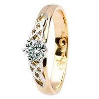 14kt White & Yellow Gold .50ct Trinity Round Diamond Ring