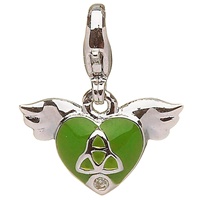 Image for Little Miss Trinity Diamond Heart Charm, Green