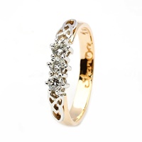 Image for 14K Yellow Gold 3 Stone Diamond with Trinity Knot Design